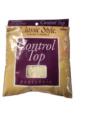 Classic Style Sandalfoot Control Top Vintage Pantyhose Med/tall Ivory